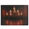 LED Flickering Candles In Fireplace Canvas Wall Art